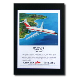 ハワイアンポスター エアラインシリーズ A-62 「ハワイアン航空 ROYAL JETS」 サイズ：29.5×21.5cm アメリカ雑貨 アメリカン雑貨