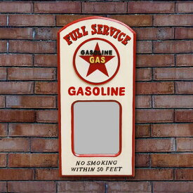 GAS （ガソリンデザイン ） 木製パブサインミラー アメリカ雑貨 アメリカン雑貨