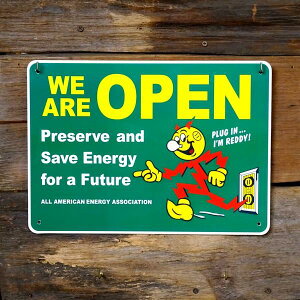 �v���X�`�b�N���b�Z�[�W�T�C���{�[�h �uReddy Kilowatt ���f�B�L�����b�g We are OPEN�vCA-55 �A�����J���C���e���A ���b�Z�[�W�Ŕ� �A�����J�G�� �A�����J���G��