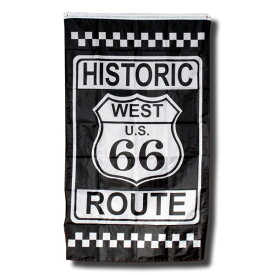 フラッグ Route66 ルート66＜ヒストリック＞ ：縦型フラッグ 90×150cm 旗 バナー インテリア アメリカ雑貨 アメリカン雑貨