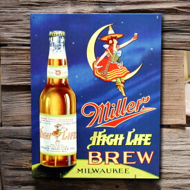ブリキ看板 ミラービール （BREW ）#978 アメリカ雑貨 アメリカン雑貨