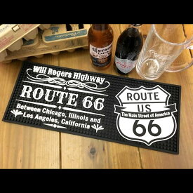 バーマット Route 66 - Will Rogers Highway ルート66 ビアマット カクテルマット バーグッズ アメリカ雑貨 アメリカン雑貨