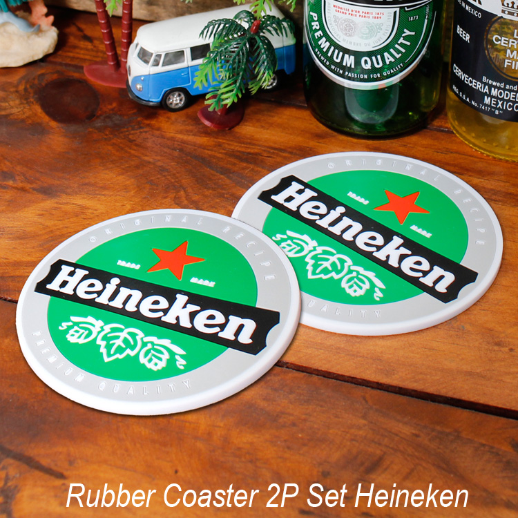 【楽天市場】ラバー製 コースター ハイネケン Heineken 2枚セット