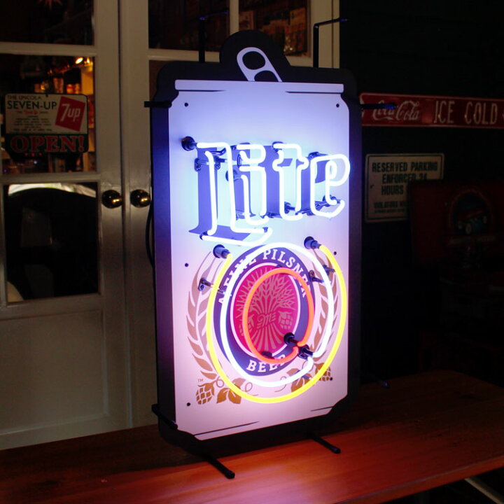 楽天市場】アメリカンネオンサイン Miller Lite （OFFICIAL NEON） 縦 