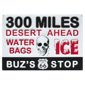 看板 エンボス メタルサイン 300 Miles Desert Ahead ここから300マイル砂漠 高さ45×幅65cm ROUTE66 ルート66 ブリキ看板 店舗 インテリア アメリカ雑貨 アメリカン雑貨