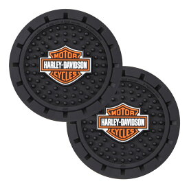 コースター ハーレーダビッドソン オートカップホルダーコースター B&S LOGO 2枚セット #360 ラバー製 直径8.2cm Harley-Davidson 車 カップホルダー用 カー用品 キッチン用品
