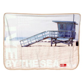 ひざ掛け Live By The Sea CALIFORNIA クォーター ブランケット「Lifeguard ライフガード 」縦75×横105cm ポリエステル製 ビーチ カリフォルニア アメリカン雑貨