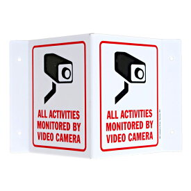 看板 プロジェクティングサイン ”VIDEO CAMERA (監視カメラ作動中)” 高さ15.5×幅24×奥行9cm プラスチック製 立体 アメリカン雑貨