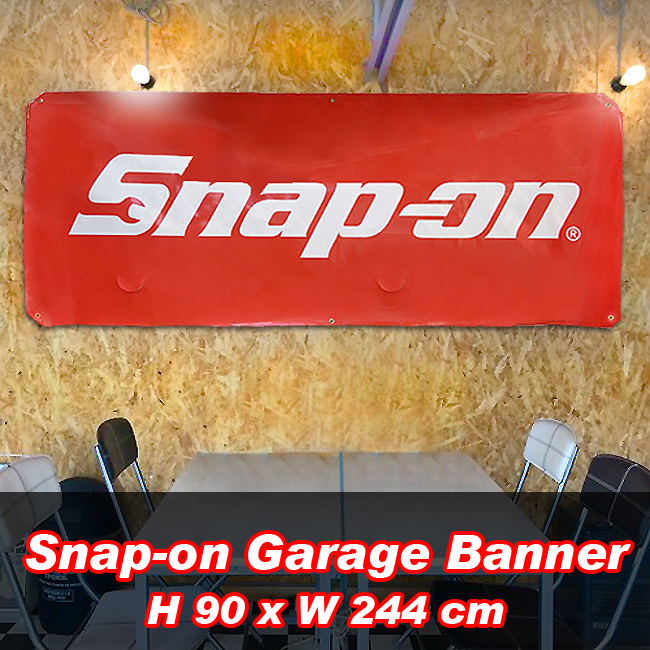 楽天市場】Snap-on スナップオン ガレージバナー H90×W244cm ビニール