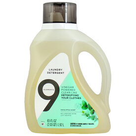 洗濯洗剤 液体 9エレメンツ ユーカリの香り 1.92L 65OZ ビネガーパワー 9Elements P&G 洗濯用洗剤 輸入洗剤 アメリカ製 アメリカ雑貨