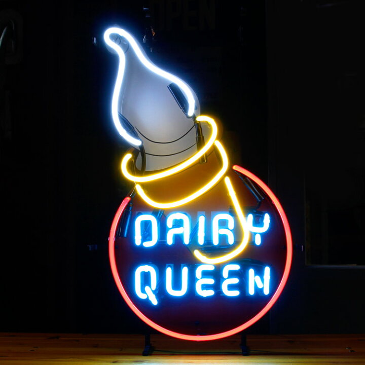 楽天市場】ネオンサイン DAIRY QUEEN デイリークイーン 高さ70×幅43cm  