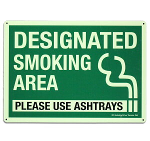�Ŕ� �Z�L�����e�B�T�C�� SMOKING AREA - GREEN �i���G���A �A���~�� �c25×��35cm �~���^�C�v �h�� �Z�L�����e�B�[ ������� �A�����J���G��