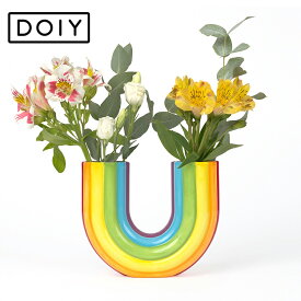 花びん Rainbow Double Vase レインボーダブルフラワーベース W20×D7×17cm 陶器 DOIY スペイン