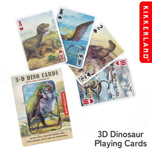 gv KIKKERLAND 3D DINOSAUR PLAYING CARD 3D fBmJ[h PET  W6.5×D2.2×H9cm J[hQ[  3D  i LbJ[h