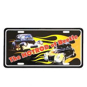 CM�v���[�g The HOTROD of Beetle �c15.3×��30.3cm �i���o�[�v���[�g�^ �C���e���A �Ŕ� �A���~�� �A�����J���G��