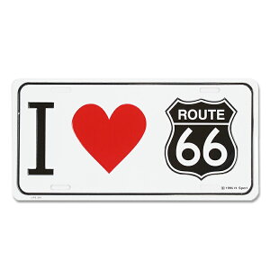 CM�v���[�g Route66 I LOVE Route 66 (LPS 391) �c15.3×��30.3cm �i���o�[�v���[�g�^ �C���e���A �Ŕ� �A���~�� �A�����J���G��