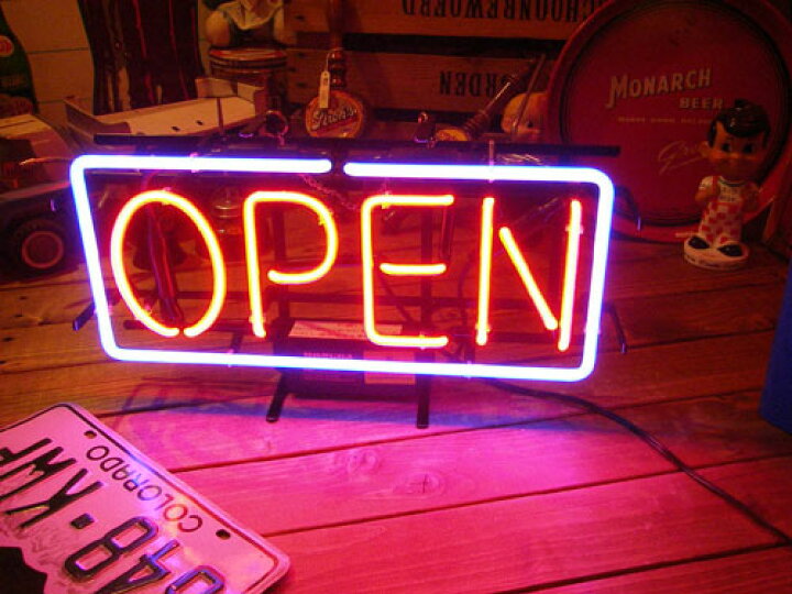 楽天市場】ネオンサイン OPEN （M ） ネオン管 照明 店舗装飾 