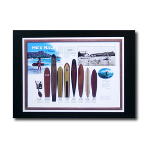 ハワイアンポスター サーフィンシリーズ N-17 「HE'E NALU」 サイズ:21.5×30cm アメリカ雑貨 アメリカン雑貨