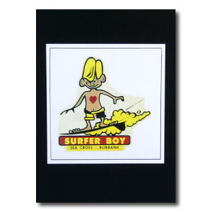 ハワイアンポスター サーフィンシリーズ N-72 「Surfer Boy」 サイズ:22×21.5cm アメリカ雑貨 アメリカン雑貨