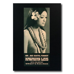 ハワイアンポスター フラガールシリーズ F-122 「HAWAII LEIS」 サイズ:31×13.5cm アメリカ雑貨 アメリカン雑貨