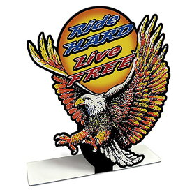 スティールサイン「Ride Hard Live Free Eagle」 PTST-159 卓上 自立式 メタルサイン 看板 アメリカ雑貨 アメリカン雑貨