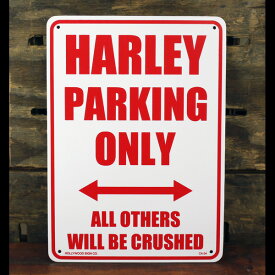 プラスチックメッセージサインボード 「HARLEY PARKING ONLY （ハーレー専用駐車場 ）」CA-34 プラ看板 アメリカ雑貨 アメリカン雑貨
