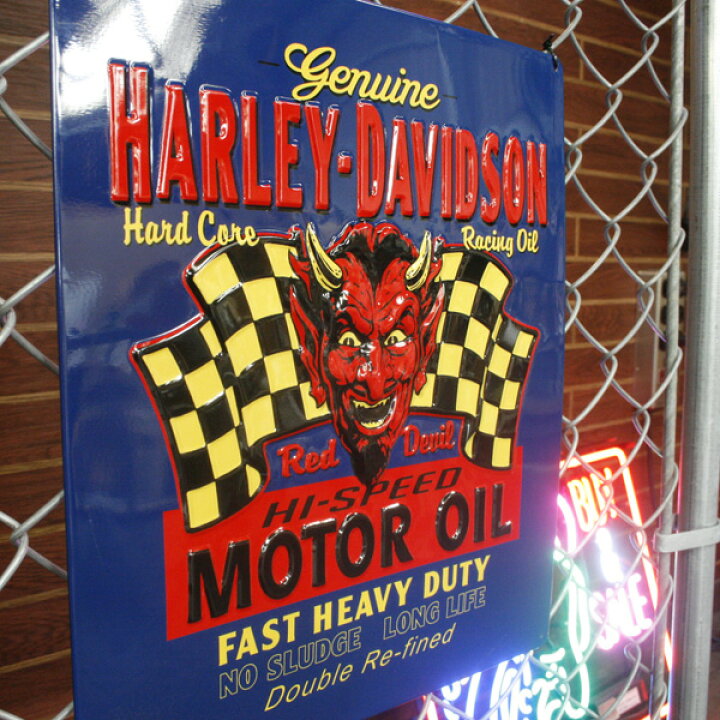 エンボスメタルサイン 「ハーレーダビッドソン Red Hot」#2010801 HARLEY-DAVIDSON アメリカ雑貨 アメリカン雑貨 | アメリカン雑貨COLOUR