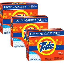 洗濯洗剤 粉末 タイド オリジナルセント 40回分 1.6kg 56oz 3個セット Tide P＆G 洗濯用品 アメリカ雑貨