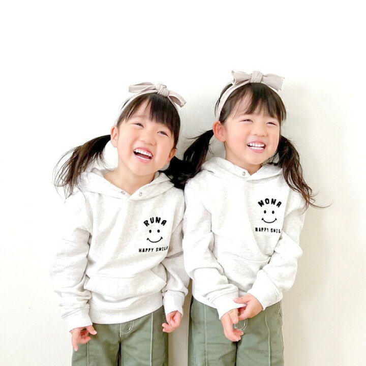 楽天市場 名入れ パーカー 男の子 女の子 子供服 スマイル おしゃれ プレゼント ギフト キッズ スウェット オリクロ Oriclo Oriclo