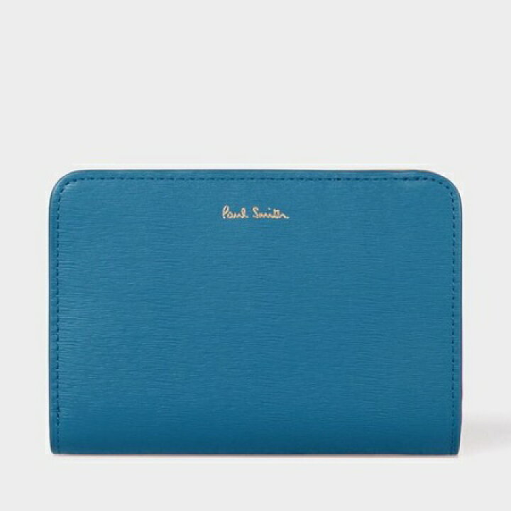 楽天市場 ポールスミス 折財布 2つ折り財布 ストローグレインレザー ブルー Paul Smith ポール スミス クローバーリーフ