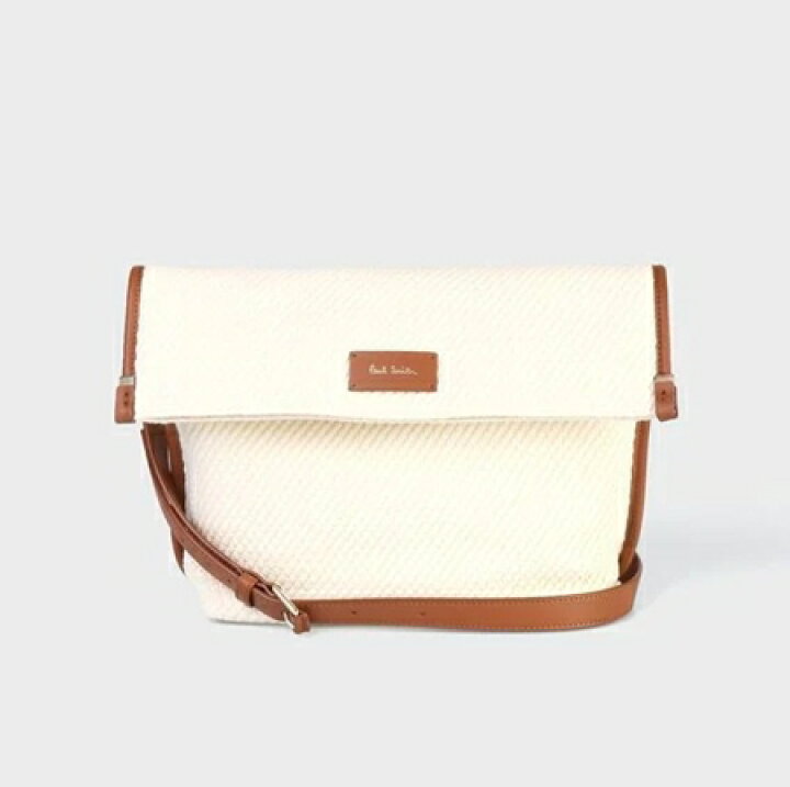楽天市場 ポールスミス Paul Smith ショルダーバッグ ツイルレザートリム ホワイト クローバーリーフ