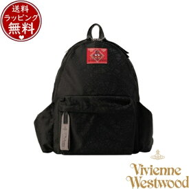 【無料ラッピング】 ヴィヴィアン ウエストウッド Vivienne Westwood バッグ リュック TANGLED ORB JACQUARD リュックM ブラック 送料無料