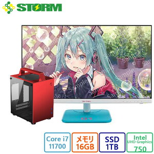 Vi STORM(Xg[) Q[~OPC STORM RpNgPC / TS-I7700MT8R/ TChKXplEA~P[X̗p /~NR{fBXvC 23.8^tHD