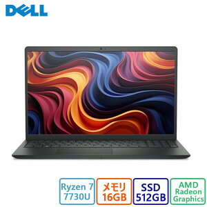 Dell(�f��) �m�[�g�p�\�R�� DELL 15 Ryzen 7 7730U�E16GB�������E512GB SSD���ڃ��f���E�J�[�{���u���b�N�E�V�i