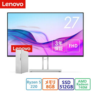 Lenovo(���m�{) �f�X�N�g�b�v�p�\�R�� Lenovo IdeaCentre Tower 08AKP10 Ryzen 5 220�E8GB�������[�E512GB SSD���ځE27.0�^�E�V�i