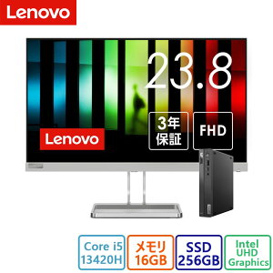 Lenovo(m{) fXNgbvp\R Lenovo ThinkCentre neo 50q Tiny Gen 4 Core i5 13420HE32GB[E256GB SSDځE23.8^EVi
