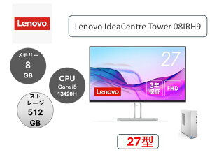 Lenovo(m{) fXNgbvp\R Lenovo IdeaCentre Tower 08IRH9 Core i5 13420HE8GB[E512GB SSDځEItBXtE27.0^EVi