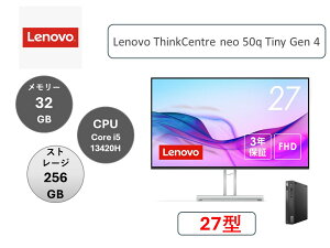Lenovo(m{) fXNgbvp\R Lenovo ThinkCentre neo 50q Tiny Gen 4 Core i5 13420HE32GB[E256GB SSDځEItBXtE27^EVi