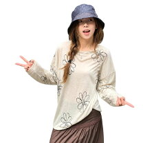 楽天市場】花柄フラワープリントロングtシャツの通販