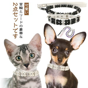 送料無料 おしゃれ お散歩 犬 リード セット 首輪 おすすめ お洒落 リードセット 犬用 小型犬 中型犬 ペットのお散歩用品 ビーズ 可愛い 犬 犬用首輪 犬首輪 犬用リード 犬の首輪 犬のリード