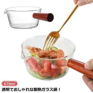 送料無料 片手鍋 ミニパン ガラスパン ミニ鍋 ソースパン クリア 透明 ガラスポット 耐熱ガラス クリア ガラス製 北欧風 ミルクパン V字型注ぎ口 台所用品 透明 耐熱 650ml キッチン 調理器具