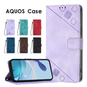 スマホケース AQUOS wish5 wish4ケース 手帳型 アクオス sense9ケース AQUOS R10ケース アクオス R9 ケース 可愛い AQUOS R9 Pro カバー レザーケース シンプルスマホ5ケース ストラップ付き aquos r9 保護ケ