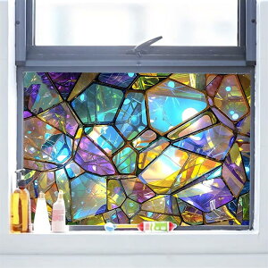 送料無料 窓用フィルム 窓ガラス 目隠しシート 45*100cm 装飾シート レトロアート 壁紙diy ガラス用 非粘着性 接着剤なし ステンドグラス ガラスフィルム 水で貼ってはがせる 外から見え 楽天