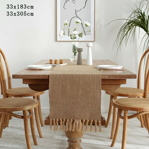 送料無料 リネン テーブルランナー テーブルクロス フリンジ 薄い 中央 撮影用背景布 飾り布 麻布 結婚式 ガーランド 装飾 DIY 黄麻布 手芸用 パーティー リボンロール 雑貨 クラフト DIY パッ