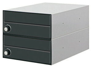 ●u.田島メタルワーク【MX-92-28FF-2-B(ラッチロック錠)】ブラック 集合タイプ郵便受 大型郵便対応タイプ 防雨仕様・前入前出 2段 受注生産