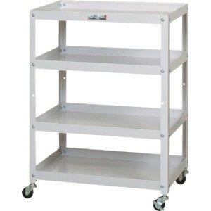 ●u.ヤマキン/山金工業【WC-4-P】コンビニワゴン ゴムキャスター 4段 W600mm×D400mm 組立式