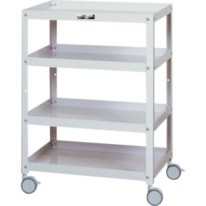 ●u.ヤマキン/山金工業【WCS-4-P】コンビニワゴン 双輪キャスター 4段 W600mm×D400mm 組立式
