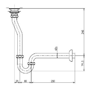 TOTO 部材【TL595BP】壁排水金具(Pトラップ)〔HG〕