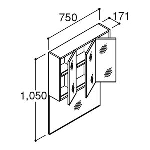 ●INAX/LIXIL 洗面化粧台【MDCX-753TX】ドゥケア・カウンター ミラーキャビネット 3面鏡 照明なし・くもり止めコートなし 間口750 受注約1週〔GE〕