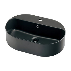 ●カクダイ 【#LY-493236-D】丸型洗面器 マットブラック〔GB〕